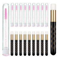 10 Pieces Pink Ultra Soft Lash Cleansing Brushes,Lash Shampoo Brushes,10 Pieces Glitter Tube Mascara wand Brushes