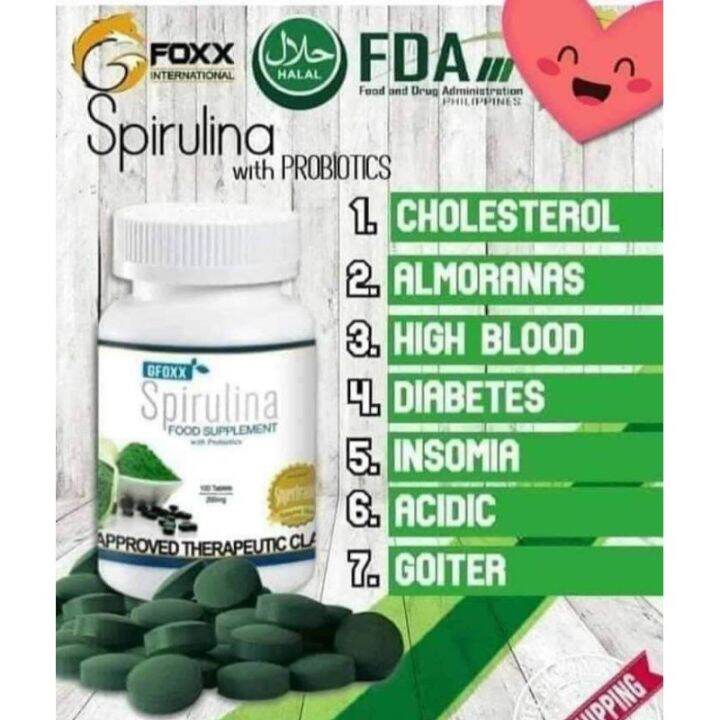 GFOXX Spirulina Food Supplement with Probiotics (100 Tablets,,...200mg