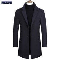 QBELY ขายร้อนฤดูหนาวเสื้อขนสัตว์ผู้ชายยาวเสื้อเดี่ยว Peacoat Casual Men Overcoat ผ้าขนสัตว์ผสมแจ็คเก็ตผู้ชายแบรนด์เสื้อผ้า