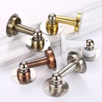 Stainless Steel Brushed Magnetic Door Stopper Mechanical Hidden Catch Floor Punch Free Door Holder Stopper Furniture Hardware Door Hardware Locks