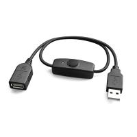 Data Sync USB 2.0 Extender Cord สายต่อ USB พร้อมสวิตช์เปิดปิดไฟ LED แสดงสถานะสำหรับ Raspberry Pi PC USB Fan หลอดไฟ LED