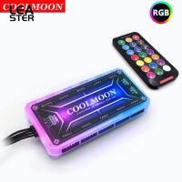 Coolmoon รีโมตคอนโทรล RGB Dc12v 5a ตัวควบคุมพัดลมอัจฉริยะ Led พร้อมพอร์ตพัดลม6ขาจำนวน10ชิ้นพอร์ตแถบแสง4ขา