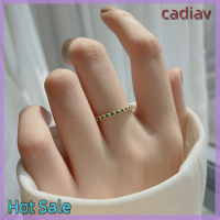 ของขวัญคริสต์มาส Cadiav โกลด์มรกตแหวนเปิดสำหรับผู้หญิงปรับออกแบบได้เครื่องประดับคุณภาพสูงครบรอบงานแต่งงานของขวัญปาร์ตี้