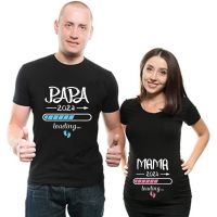 【DT】hot！ 2024 New Couple Maternity Dad Mom Baby Printed Pregnancy Announcement Tee