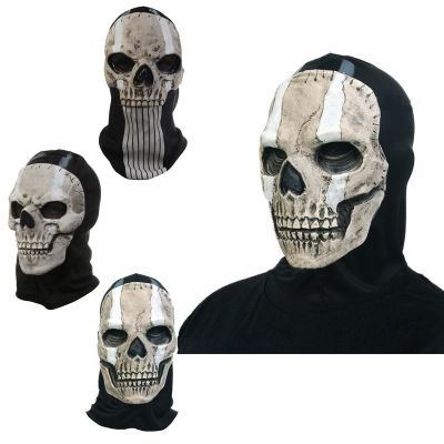 【Ready Stock😎】 Unisex Call Of Duty Ghost Skull Full Face Skeleton Scary Mask Outdoor Sport War Game Halloween Cosplay Latex
