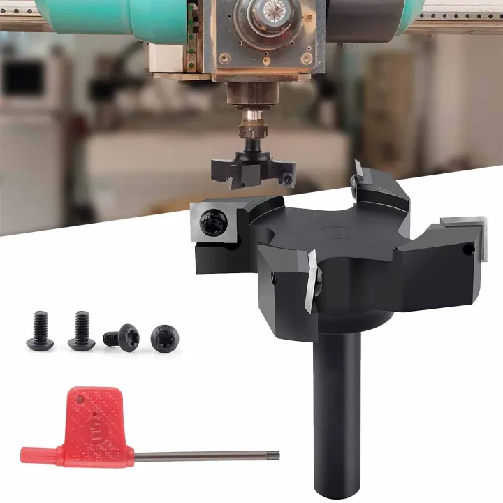 CNC Milling Cutter Spoilboard Surfacing Router Bit 1/2นิ้ว Shank Insert ...