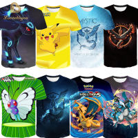 2022ฤดูร้อน Pokemon ผู้หญิงเสื้อยืดการ์ตูน3D Pikachu ชายหญิงเสื้อผ้าผู้หญิงผู้ชาย Street Casual Tees Clothes