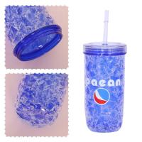 Double Wall Straw Cup Creative Can Plastic Water Bottle Students Cup G2D3