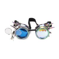 FLORATA Kaleidoscope Two Colors Lenses Glasses Rave Festival Party EDM Sunglasses Diffracted Lens Steampunk Goggles