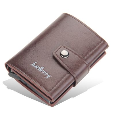 （Layor wallet）กระเป๋าสตางค์เล็กป้องกันการบล็อค RFID,กระเป๋าเงินธุรกิจสำหรับบุรุษกล่องใส่บัตรกระเป๋าเงินขนาดเล็กขนาดเล็กทำจากอะลูมิเนียม PU