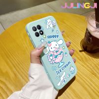 Jlingji เคสสำหรับ Realme 8i Realme Narzo 50เคสลายไอศกรีมมีความสุขเคสมือถือนิ่มบางลายขอบสี่เหลี่ยมด้านข้างเคสซิลิโคนนิ่มเคสป้องกันการกระแทก