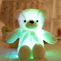 DYJJD ไฟ LED ตุ๊กตาหมีที่มีสีสันของเด็กผู้หญิง30CM,ของขวัญคริสต์มาสของตกแต่งบ้านของเล่นตุ๊กตาหมีเท็ดดี้แบร์ตุ๊กตากำมะหยี่เรืองแสงตุ๊กตาสัตว์หมีเท็ดดี้แบร์หมอนของเล่นนุ่มนิ่มยัดไส้ของเล่นสัตว์ของเล่นตุ๊กตาเรืองแสง