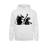 Mens Bansky Pullover Hoodie Banksy War On Art Rats Hoodie Men Pullover Hoodie Cute Graphic Plus Size Classic Kawaii Clothes Size XS-4XL