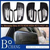 2ชิ้นฝาปิดกระจกมองหลังลายสำรองใยคาร์บอนสำหรับ Mercedes Benz W176 W246 W204 W212 W221 X156 X204 C117