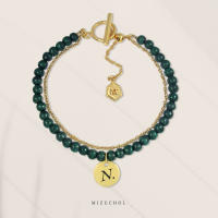 Mizuchol สร้อยข้อมือหิน Malachite แท้ Colours of The Queen Bracelet - Evergreen