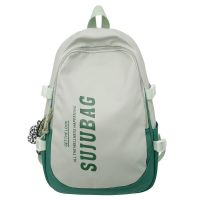 HOT14★Simple Printed Backpack High School Lightweight Waterproof Travel Rucksack Mens Computer Laptop Nylon Backpack