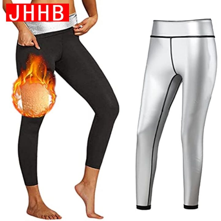 Cheap Sauna Pants for Women Compression High Waist Yoga Pants Slimming Body  Shaper Thermo Sweat Workout Leggings Exercise Tights Sauna Suits