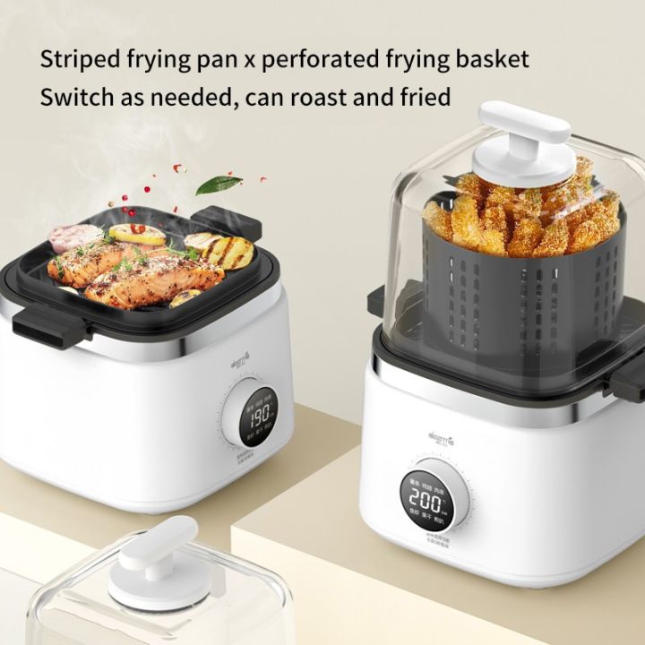 ใหม่-deerma-air-fryer-เตาอบ360-baking-electric-air-fryer-ไม่มีน้ำมัน-multifunctional-visual-air-กระทะ-french-fries-machine