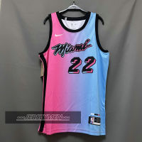 【High Quality】Mens 2020-21 New Original NBA Miami Heat #22 Jimmy Butler Jersey City Edition Rainbow Swingman Heat-pressed