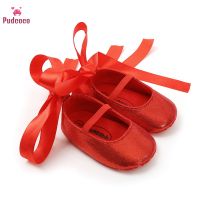 【hot】！ Pudcoco Infant Newborn Baby Shoes THE RED Soft Up Striped Crib Prewalker Walking