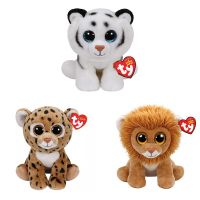 25CM Ty Beanie Tundra Louie Freckles Big Eyes Lion Leopard Tiger Plush Toy Cute Animals Doll babyies toys Christmas Gift for Kid