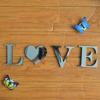 3D Mirror Tile English Letter Creative Combination Wall Sticker Love Family Letter DIY Art Mural AcryLic Decal Decoration