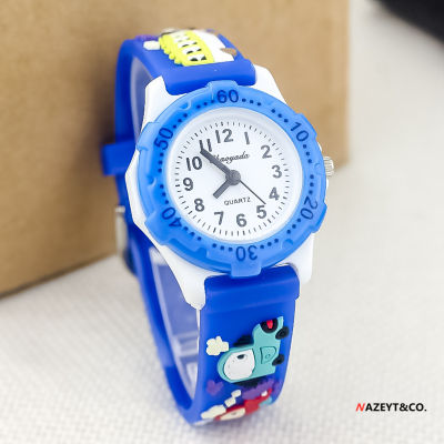 นาฬิการถลายการ์ตูนแฟชั่นสำหรับเด็กโรงเรียนประถมนักเรียนรถไฟซิลิโคน3D ใสดิจิตอลควอตซ์ Jam Tangan Elektronik 0000