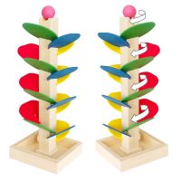 Montessori Baby Wooden Spelling Building Blocks Petal Tree Toy Colorful Ball Childrens Small Track Educational Toy for Kid Gift