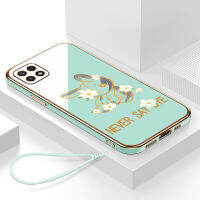 เคสโทรศัพท์ samsunga22 5g กรอบสีทองชุบด้วยไฟฟ้า รวมทุกอย่าง ฝาหลัง วัสดุ TPU ป้องกันการหล่น ป้องกันการชนกัน กันน้ำ สายรัดข้อมือการ์ตูนน่ารัก เคสโทรศัพท์มือถือ