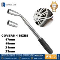 17/19/21/23mm 2 End L Type Socket Wrench Crowbar Tire Wheel Lug Nut Wrench Hex Key Socket Spanner Tool Car Tyre Removal Tool