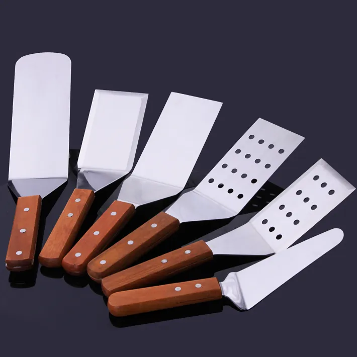 Stainless steel teppanyaki cooking spatula Western pizza spatula hand