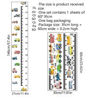แผนภูมิการเติบโตรถบรรทุก/รถยนต์สำหรับเด็กแผนภูมิผนังวัดความสูงสติ๊กเกอร์ติดผนังไม้บรรทัดเด็กศิลปะผนังห้องตกแต่งสถานรับเลี้ยงเด็ก