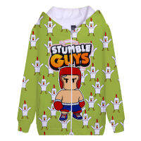 2023ใหม่ Stumble Guys Collision Party ซิป Hooded หลวมเสื้อลำลองเด็กผู้ใหญ่เสื้อแขนยาว Plus Fleece