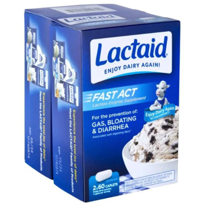120 Lactaid FAST ACT caplets exp2/2025 Gas, Bloating, Diarrhea l