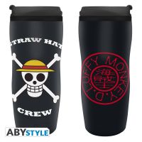 ABYStyle [ลิขสิทธิ์แท้ พร้อมส่ง] One Piece Travel Mug กระบอกน้ำลาสติกแบบพกพา วันพีซ - ลูฟี่ Luffy