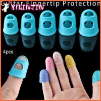 91LINTIN 4pcs/set 6สี กันลื่น Antipain ป้องกันปลายนิ้วกีตาร์ อุปกรณ์กดกีต้าร์ Fingerstall สำหรับอูคูเลเล่ ยามนิ้ว