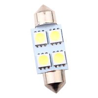 C10W C5W ไฟสีขาว12V 24V DC 31มม. 36มม. 39มม. 41มม. 41มม. Festoon 5050 4 SMD รถบรรทุกรถ SUV ป้ายทะเบียนการอ่านรูปทรงกลมสีขาว10ชิ้น