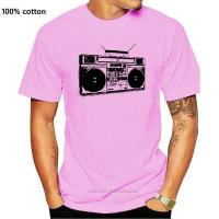 เสื้อยืดโอเวอร์ไซส์ใหม่ เสื้อยืดลําลอง แขนสั้น พิมพ์ลาย Boom Box Times Dj 80S สีดํา สีขาว สไตล์คลาสสิก สําหรับผู้ชาย Bbn  WKQ5