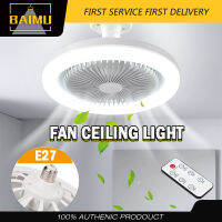 BAIMU 2in1 Celling light พัดลมเพดานที่มองไม่เห็นพร้อมไฟห้องนอนพัดลมเพดานเงียบหลอดไฟ LED