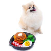 RAN Snuffle Mat for Dogs Nosework Blanket Feeding Training Mat Dog Treat Interactive Puzzle Toy Simulation Bacon Breakfast Shape Sniffing Mats for Feeding Dogs Feed Game for Boredom