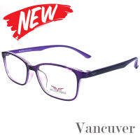 กรอบแว่นตา สำหรับตัดเลนส์ แว่นสายตา แว่นตา รุ่น Vancuver 3212 C-3 สีม่วง ทรงเหลี่ยม ขาข้อต่อ วัสดุพลาสติกพีซีเกรดเอ เบา เหนียว ไม่แตกหัก