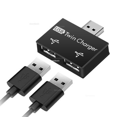 ตัวแยก USB2.0 1ตัวผู้เป็น2พอร์ตทีเสียบยูเอสบีฮับตัวแปลงอะแดปเตอร์สำหรับโทรศัพท์อุปกรณ์ต่อพ่วงแล็ปท็อป PC แท่นชาร์จแบตเตอรี่คอมพิวเตอร์