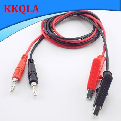 QKKQLA 1M 4mm Banana Plug to Alligator Clip Test Cable Wire for Probe Multimeter Double End Crocodile Electric DIY