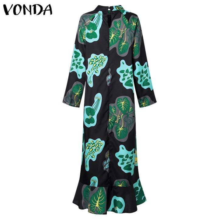 vonda-women-casual-print-long-sleeve-ruffle-party-long-dress