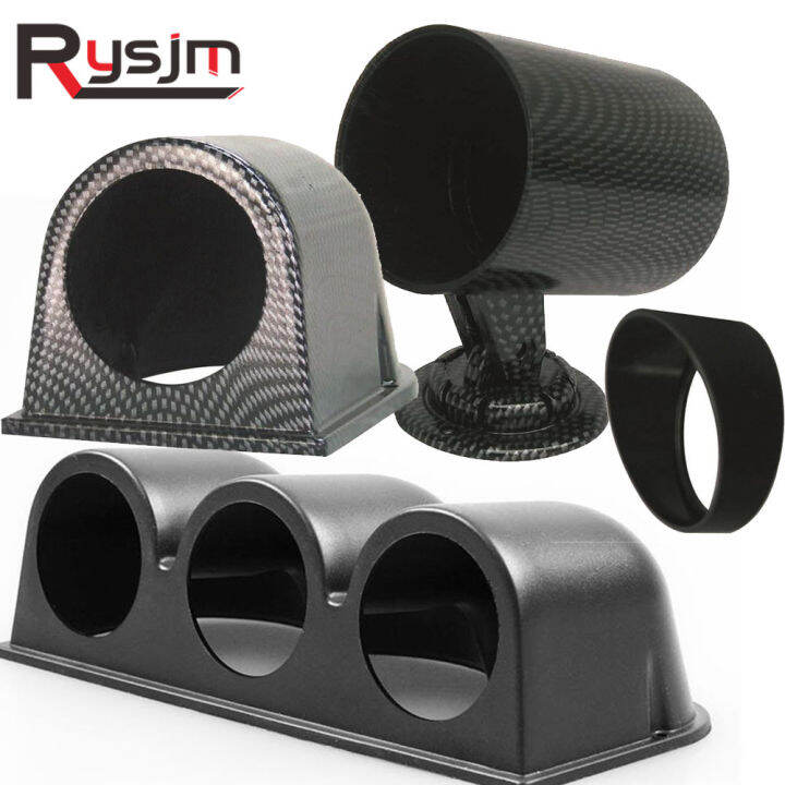 2 inch 52mm Racing Dash Board Dual Triple Gauge Pod Black Carbon Fiber
