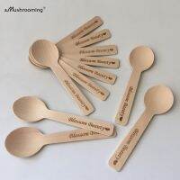 Bulk Mini Wooden Spoons Custom Engraved 100pcs Biodegradable Beauty Spoon Skin Care Facial Cream Mask Spatula