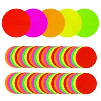 100 Sheets Glow Party Neons Paper 7.9 Inch Circle Neons Cardstock for Black Lights Glow Party Decorations and Supplies