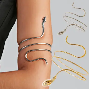 Wide Snake Arm Cuff Upper Arm Band Cuff Bracelet Bangle For Women Silver  Gold Adjustable Armband Set Minimalist Wedding Arm Bracelet Costume Jewelry