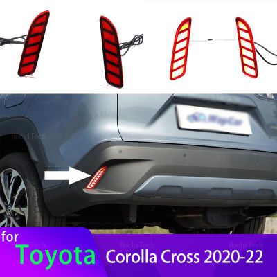 ไฟเลี้ยวแบบไดนามิก LED Reflector โคมไฟหมอกด้านหลังกันชนไฟเบรคสำหรับ Toyota Corolla Cross 2020 2021 2022