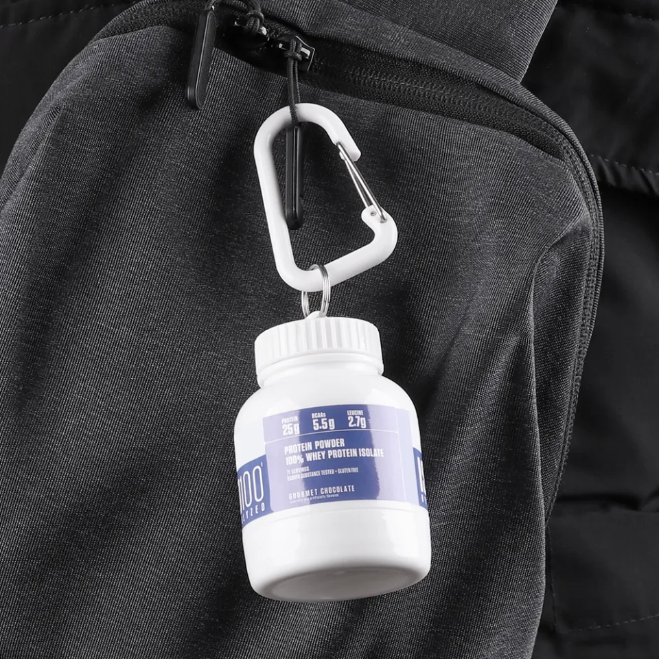 100ML Mini Portable Protein Container Powder Bottle With Whey Keychain  Health Funnel Medicine Box Small Water Cup Outdoor Sports